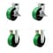 Service Caster 8'' Heavy Duty Green Poly on Cast Iron Wheel Caster Set 2 Brakes 2 Rigid, 4PK CRAN-SCC-KP92S830-PUR-GB-SLB-2-R-2 - alternate 1